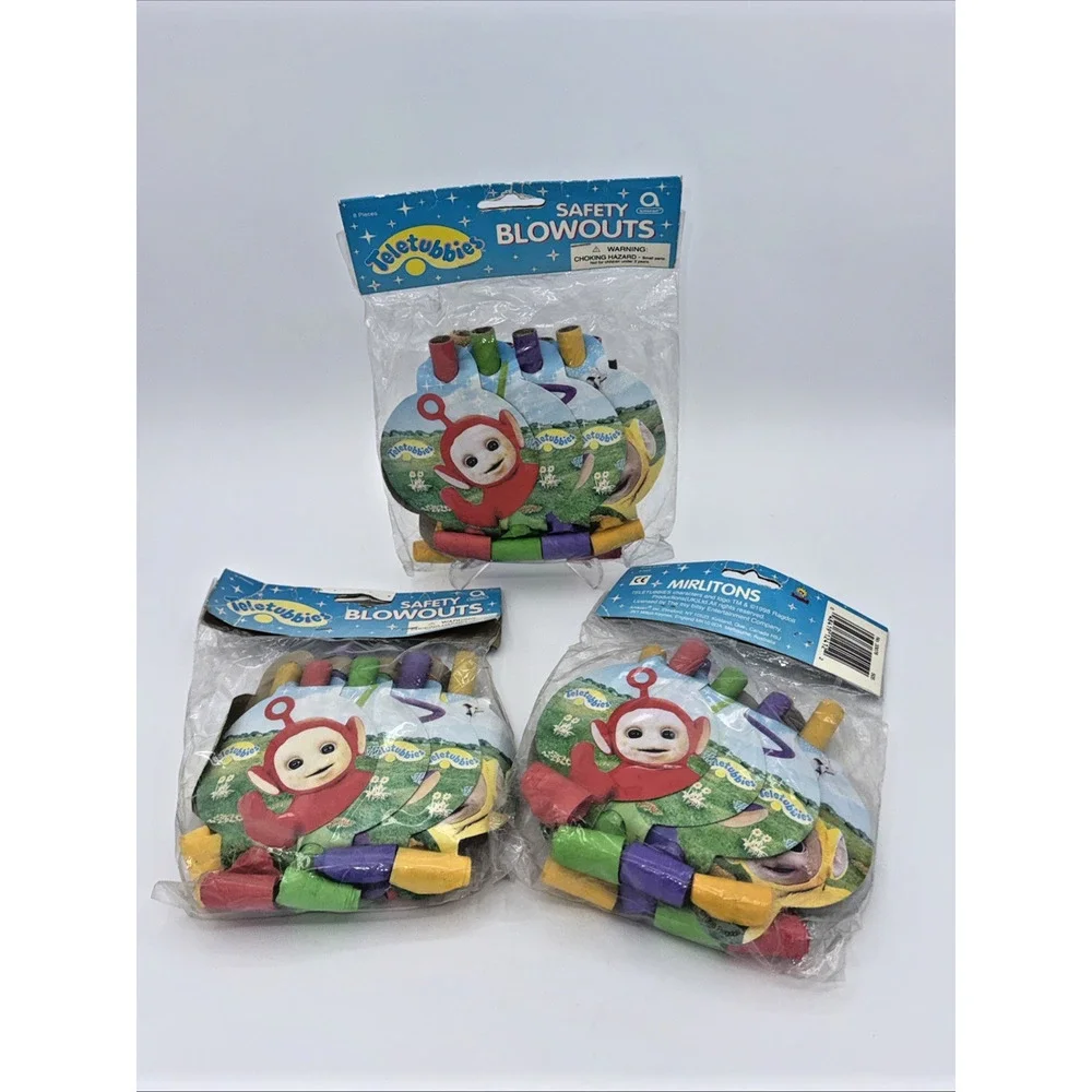 Vintage Teletubbies Party Supplies Lot New Old Stock Cups Napkins Tablecovers